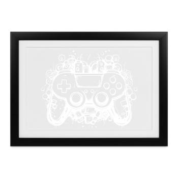 Spiel Controller - Gerahmtes Poster (37 × 27 cm) - Schwarz - Vorne