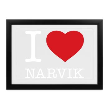 i love Narvik - Gerahmtes Poster (37 × 27 cm) - Schwarz - Vorne