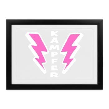 Mutmacher Geschenk: Kämpfer - Gerahmtes Poster (37 × 27 cm) - Schwarz - Vorne
