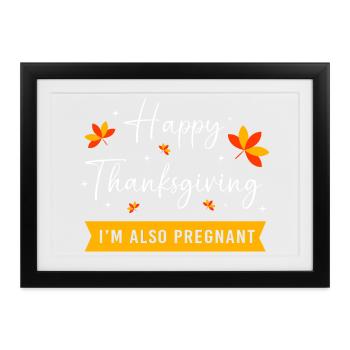Thanksgiving Gender Reveal Werdende Mutter - Gerahmtes Poster (37 × 27 cm) - Schwarz - Vorne