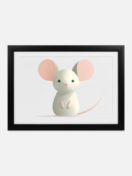Maus - Gerahmtes Poster (37 × 27 cm) - Schwarz