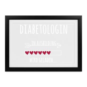 Diabetologin Ausbildung Medizinstudium Ärztin  - Gerahmtes Poster (37 × 27 cm) - Schwarz - Vorne