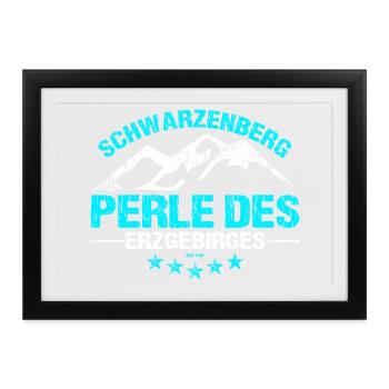 Perle des Erzgebirges - Gerahmtes Poster (37 × 27 cm) - Schwarz - Vorne
