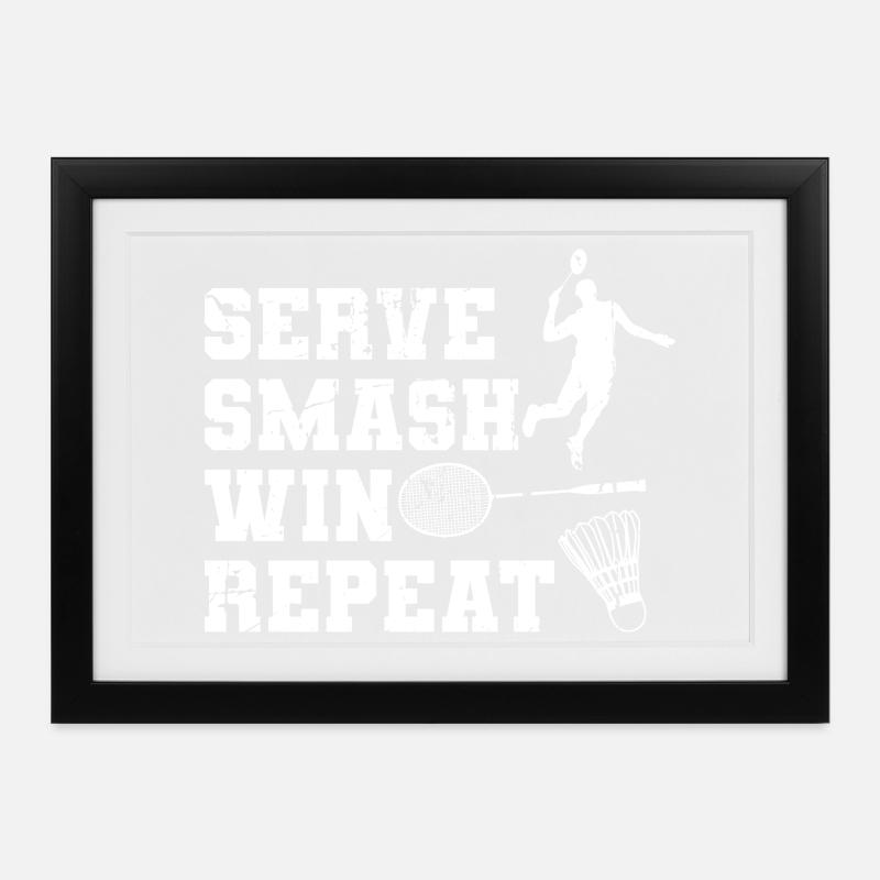 Schedule for badminton players - Framed poster (37 × 27 cm) - black