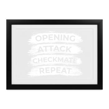 Schach Techniken - Gerahmtes Poster (37 × 27 cm) - Schwarz - Vorne