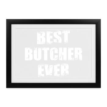 Bester Metzger - Gerahmtes Poster (37 × 27 cm) - Schwarz - Vorne