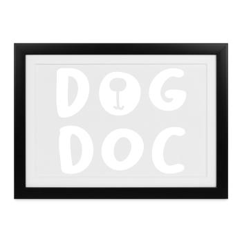 Dog Doc Arzt Hunde Fan Tierliebe Hundehalter Bello - Gerahmtes Poster (37 × 27 cm) - Schwarz - Vorne