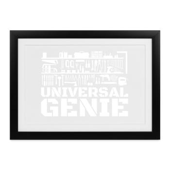 Universalgenie Heimwerker Geschenk - Gerahmtes Poster (37 × 27 cm) - Schwarz - Vorne