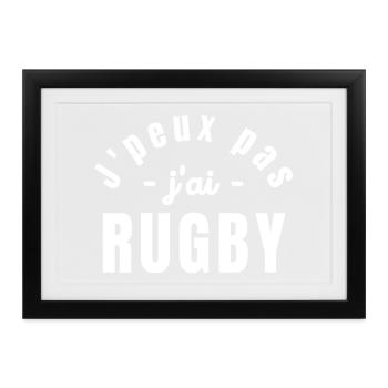 rugby, rugby sport, rugby humour - Affiche encadrée (37 × 27 cm) - noir - Devant