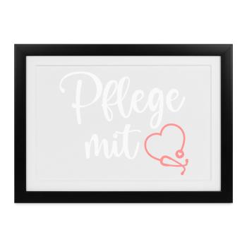Pflege Krankenschwester - Gerahmtes Poster (37 × 27 cm) - Schwarz - Vorne