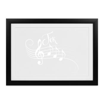 Fck AFD Noten Musik gegen Rechts Zeichen setzen - Gerahmtes Poster (37 × 27 cm) - Schwarz - Vorne