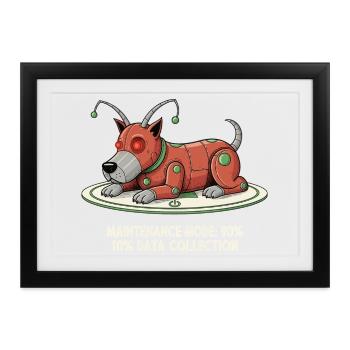 Wartungsmodus: Daten sammeln - Gerahmtes Poster (37 × 27 cm) - Schwarz - Vorne
