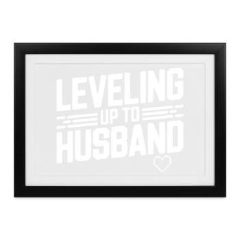 Aufleveln Zum Ehemann - Gerahmtes Poster (37 × 27 cm) - Schwarz - Vorne