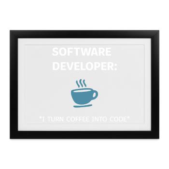Software Developer - Coffee Edition - Gerahmtes Poster (37 × 27 cm) - Schwarz - Vorne