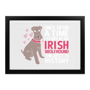 Irischer Wolfshund - Gerahmtes Poster (37 × 27 cm) - Schwarz - Vorne