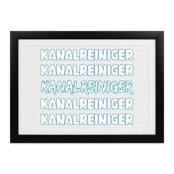 Beruf Kanalreiniger - Gerahmtes Poster (37 × 27 cm) - Schwarz - Vorne