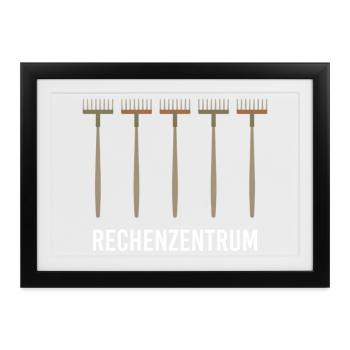 Rechenzentrum Gärtner Garten Gartenarbeit - Gerahmtes Poster (37 × 27 cm) - Schwarz - Vorne