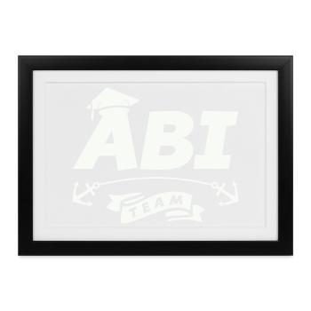 Abi Team Logo mit Ankerband - Gerahmtes Poster (37 × 27 cm) - Schwarz - Vorne