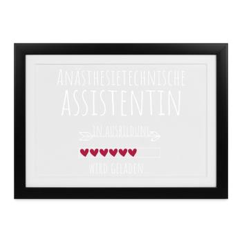 Anästhesietechnische Assistentin in Ausbildung - Gerahmtes Poster (37 × 27 cm) - Schwarz - Vorne