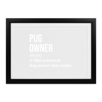 Mops Mops Mops - Gerahmtes Poster (37 × 27 cm) - Schwarz - Vorne