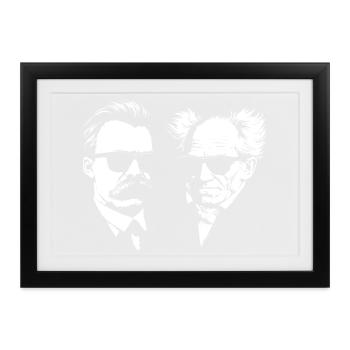 Die deutschen Philosophen Nietzsche und Schopenhhauer - Gerahmtes Poster (37 × 27 cm) - Schwarz - Vorne