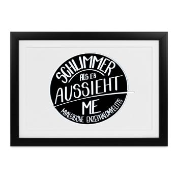 Schlimmer als es aussieht, ME - Gerahmtes Poster (37 × 27 cm) - Schwarz - Vorne
