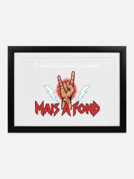 Ohrtuch aus Metall - Hand - Gerahmtes Poster (37 × 27 cm) - Schwarz