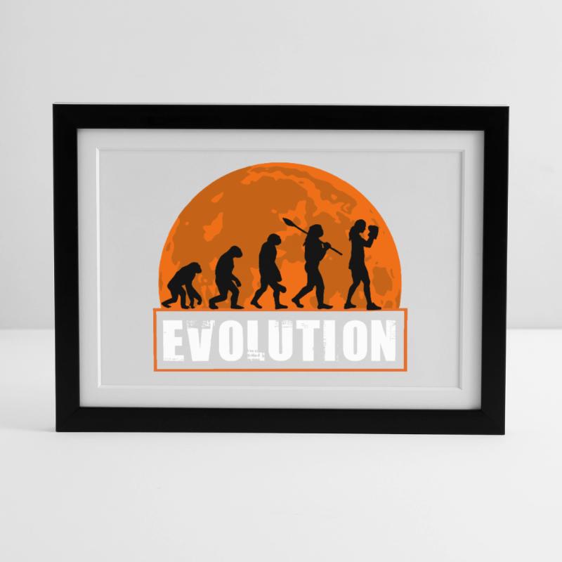 Boxe Evolution Boxeuse Fille Combat Boxe Boxe Affiche encadrée (37 × 27 cm)