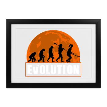 Feldhockey Evolution Spielerin Hockey Mädchen - Gerahmtes Poster (37 × 27 cm) - Schwarz - Vorne