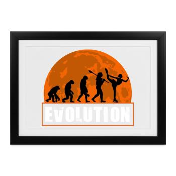 Entwicklung des Retro-Eiskunstläufers - Gerahmtes Poster (37 × 27 cm) - Schwarz - Vorne