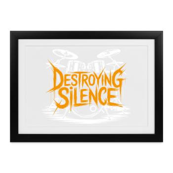 Schlagzeuger Drumset Design - Gerahmtes Poster (37 × 27 cm) - Schwarz - Vorne