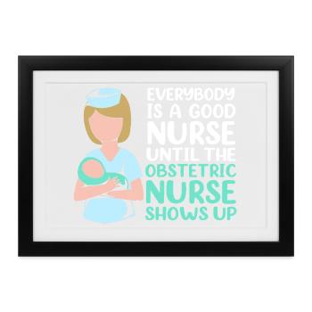 Krankenschwester Schwangerschaft Krankenhaus - Gerahmtes Poster (37 × 27 cm) - Schwarz - Vorne