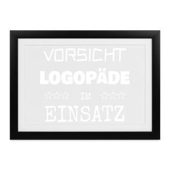 Beruf Logopaede - Gerahmtes Poster (37 × 27 cm) - Schwarz - Vorne
