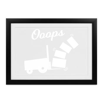 Oops Kippender Lastwagen Design - Gerahmtes Poster (37 × 27 cm) - Schwarz - Vorne