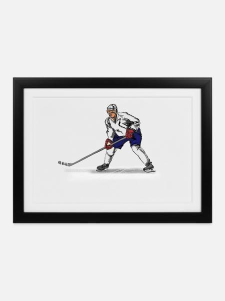 Hockey - Gerahmtes Poster (37 × 27 cm) - Schwarz