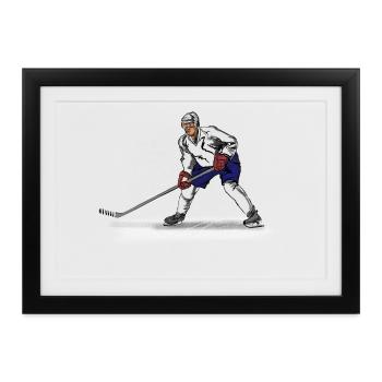 Hockey - Gerahmtes Poster (37 × 27 cm) - Schwarz - Vorne