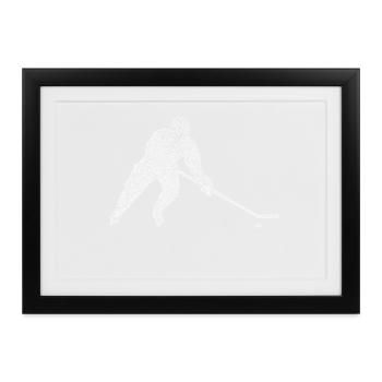 Hockey - Gerahmtes Poster (37 × 27 cm) - Schwarz - Vorne