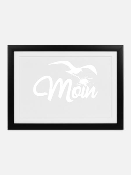 Moin - Möwenschiss - Gerahmtes Poster (37 × 27 cm) - Schwarz