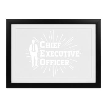 CEO - Chief Executive Officer - Gerahmtes Poster (37 × 27 cm) - Schwarz - Vorne