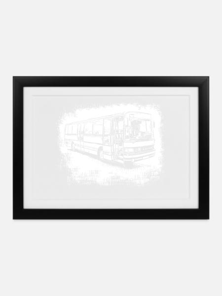 Setra S 213 UL Bus - Gerahmtes Poster (37 × 27 cm) - Schwarz