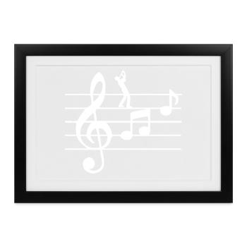 Flöte Blasinstrumente - Gerahmtes Poster (37 × 27 cm) - Schwarz - Vorne