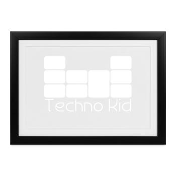 Techno Kid - Gerahmtes Poster (37 × 27 cm) - Schwarz - Vorne