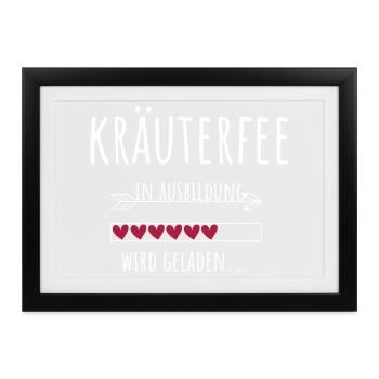 Kräuterfee Kräuter sammeln Kräuterhexe Geschenk - Gerahmtes Poster (37 × 27 cm) - Schwarz - Vorne