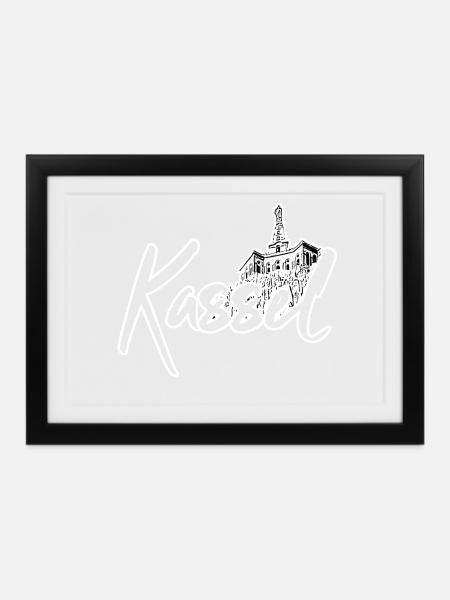 Kassel - Gerahmtes Poster (37 × 27 cm) - Schwarz