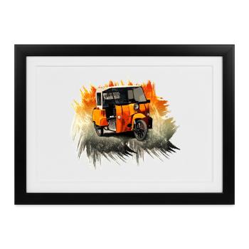 Krause Duo - DDR - Moped - Gerahmtes Poster (37 × 27 cm) - Schwarz - Vorne