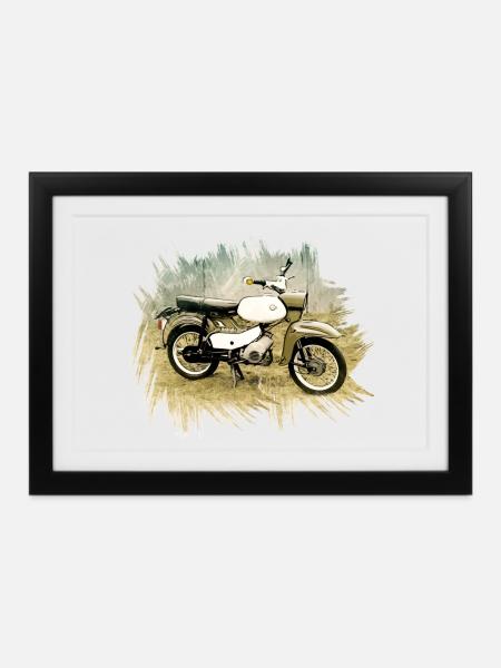 Simson SR 4/4 Habicht - Gerahmtes Poster (37 × 27 cm) - Schwarz