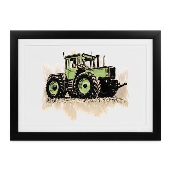 MB trac 1300 turbo | Traktor - Gerahmtes Poster (37 × 27 cm) - Schwarz - Vorne