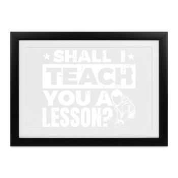 Billard Lektion - Gerahmtes Poster (37 × 27 cm) - Schwarz - Vorne