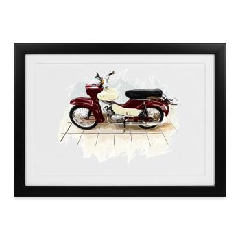 Simson Star - Gerahmtes Poster (37 × 27 cm) - Schwarz - Vorne