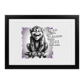 Ich muss nicht immer im Mittelpunkt stehen - Gerahmtes Poster (37 × 27 cm) - Schwarz - Vorne